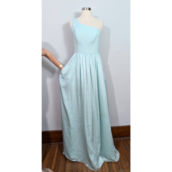 White by Vera Wang Aqua One-Shoulder Maxi Dress - Picture 3 of 9